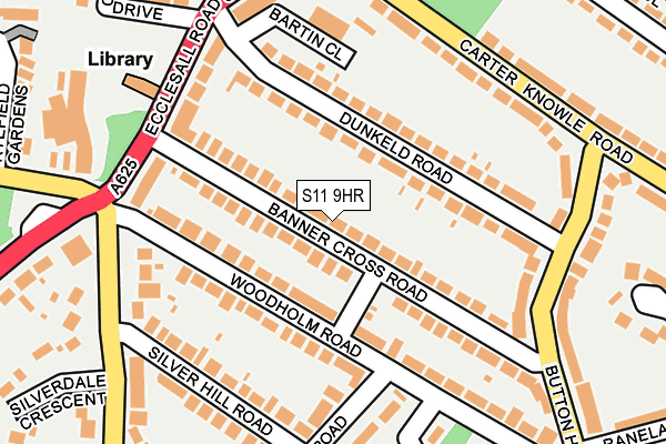 S11 9HR map - OS OpenMap – Local (Ordnance Survey)