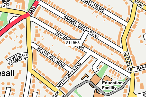 S11 9HS map - OS OpenMap – Local (Ordnance Survey)