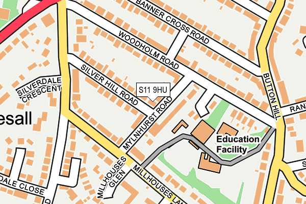 S11 9HU map - OS OpenMap – Local (Ordnance Survey)