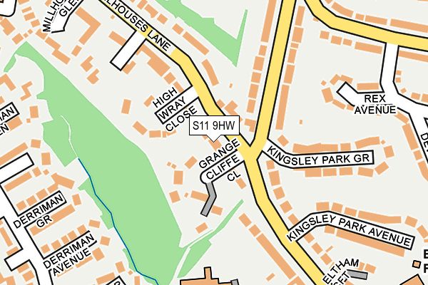 S11 9HW map - OS OpenMap – Local (Ordnance Survey)