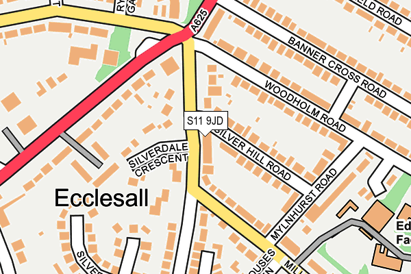 S11 9JD map - OS OpenMap – Local (Ordnance Survey)