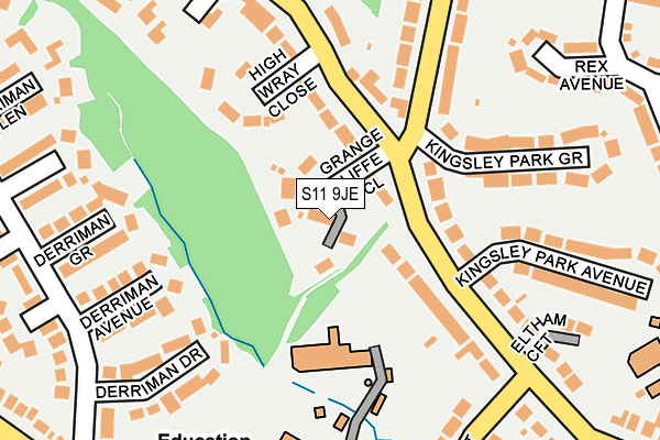 S11 9JE map - OS OpenMap – Local (Ordnance Survey)