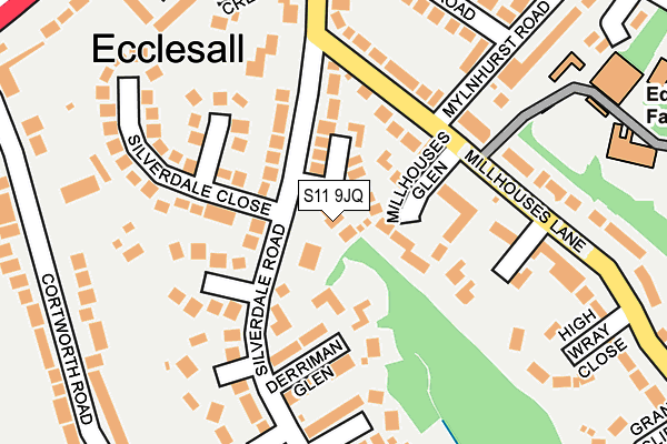 S11 9JQ map - OS OpenMap – Local (Ordnance Survey)