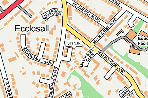 S11 9JR map - OS OpenMap – Local (Ordnance Survey)