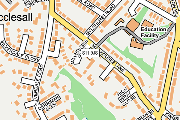 S11 9JS map - OS OpenMap – Local (Ordnance Survey)