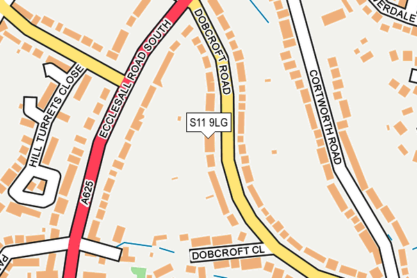 S11 9LG map - OS OpenMap – Local (Ordnance Survey)
