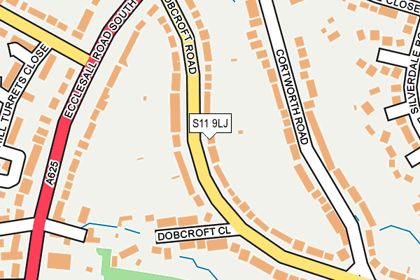 S11 9LJ map - OS OpenMap – Local (Ordnance Survey)