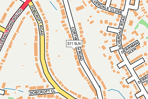 S11 9LN map - OS OpenMap – Local (Ordnance Survey)