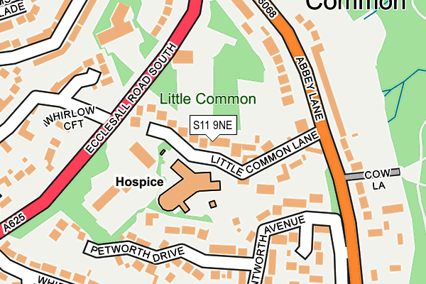 S11 9NE map - OS OpenMap – Local (Ordnance Survey)