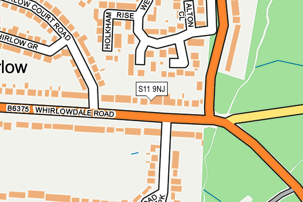 S11 9NJ map - OS OpenMap – Local (Ordnance Survey)