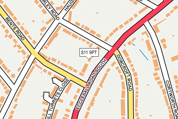 S11 9PT map - OS OpenMap – Local (Ordnance Survey)