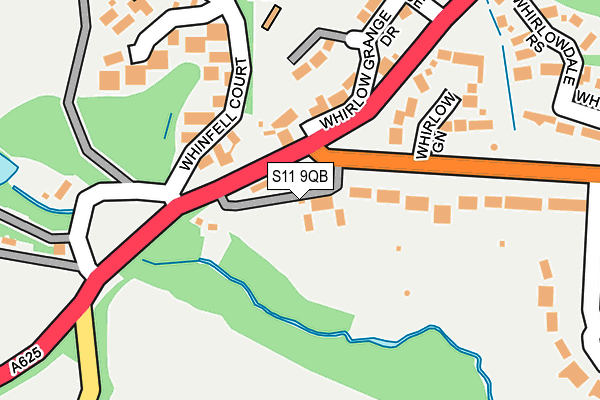 S11 9QB map - OS OpenMap – Local (Ordnance Survey)