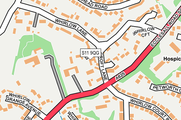 S11 9QG map - OS OpenMap – Local (Ordnance Survey)