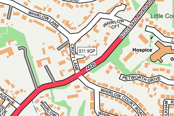 S11 9QP map - OS OpenMap – Local (Ordnance Survey)