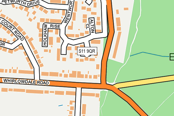 S11 9QR map - OS OpenMap – Local (Ordnance Survey)