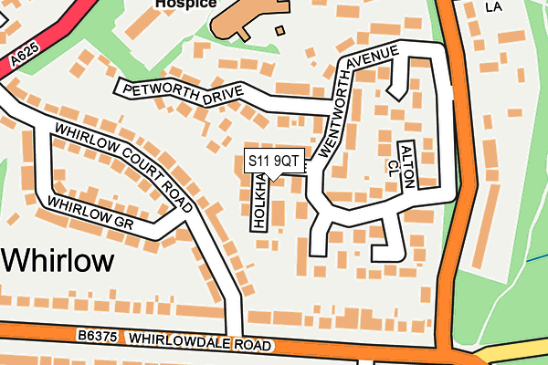 S11 9QT map - OS OpenMap – Local (Ordnance Survey)