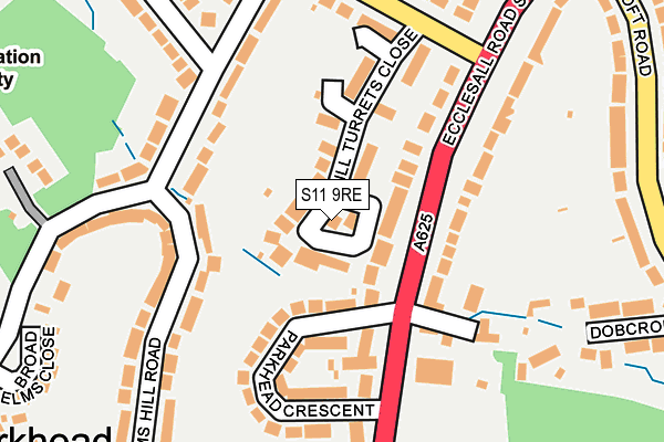 S11 9RE map - OS OpenMap – Local (Ordnance Survey)