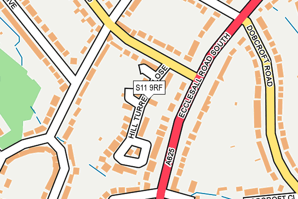 S11 9RF map - OS OpenMap – Local (Ordnance Survey)