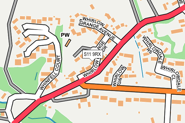 S11 9RX map - OS OpenMap – Local (Ordnance Survey)
