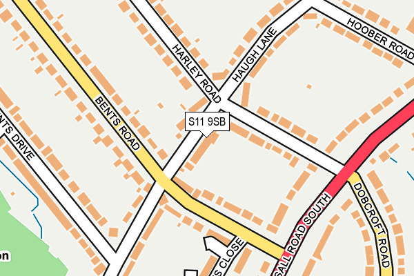 S11 9SB map - OS OpenMap – Local (Ordnance Survey)