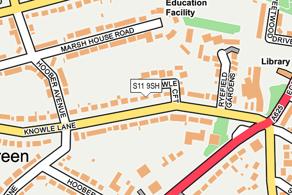 S11 9SH map - OS OpenMap – Local (Ordnance Survey)