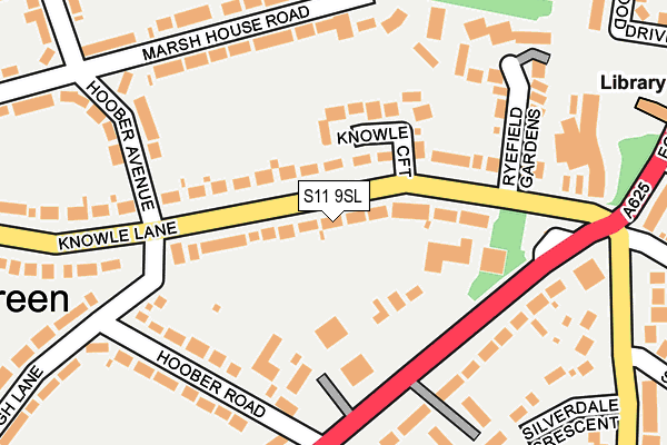S11 9SL map - OS OpenMap – Local (Ordnance Survey)