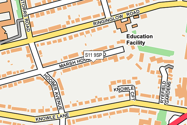 S11 9SP map - OS OpenMap – Local (Ordnance Survey)