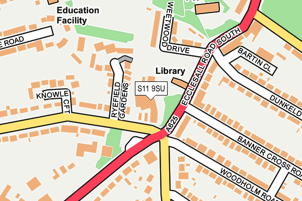S11 9SU map - OS OpenMap – Local (Ordnance Survey)