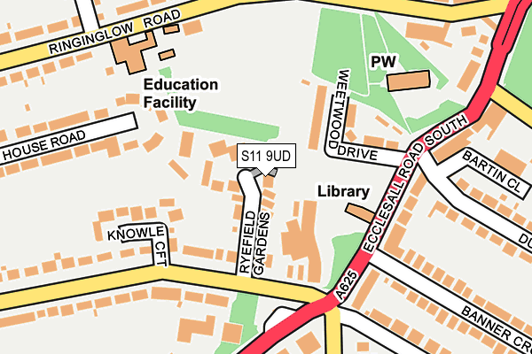 S11 9UD map - OS OpenMap – Local (Ordnance Survey)