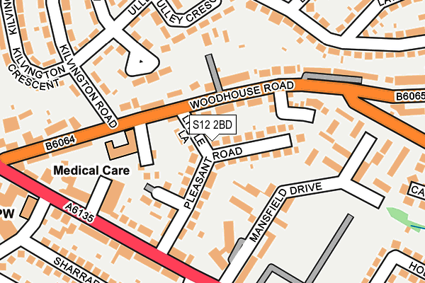 S12 2BD map - OS OpenMap – Local (Ordnance Survey)