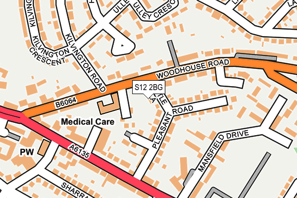 S12 2BG map - OS OpenMap – Local (Ordnance Survey)