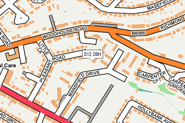 S12 2BH map - OS OpenMap – Local (Ordnance Survey)