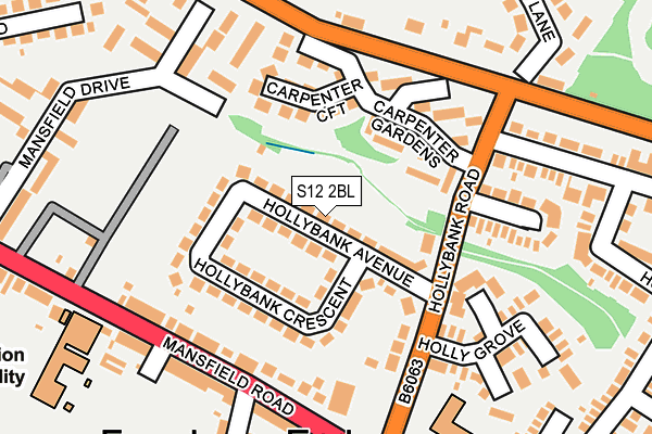 S12 2BL map - OS OpenMap – Local (Ordnance Survey)