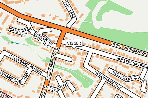 S12 2BR map - OS OpenMap – Local (Ordnance Survey)
