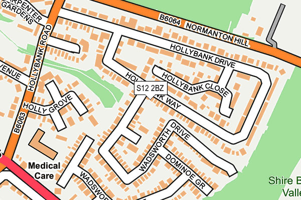 S12 2BZ map - OS OpenMap – Local (Ordnance Survey)