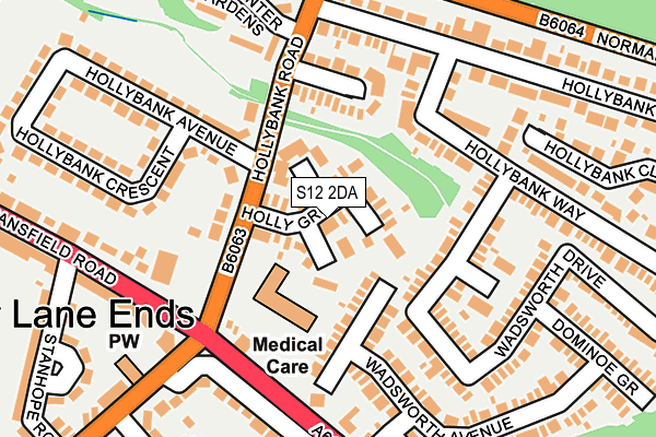 S12 2DA map - OS OpenMap – Local (Ordnance Survey)