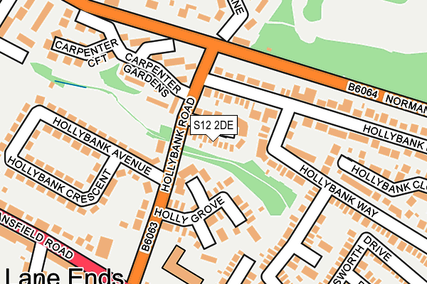 S12 2DE map - OS OpenMap – Local (Ordnance Survey)