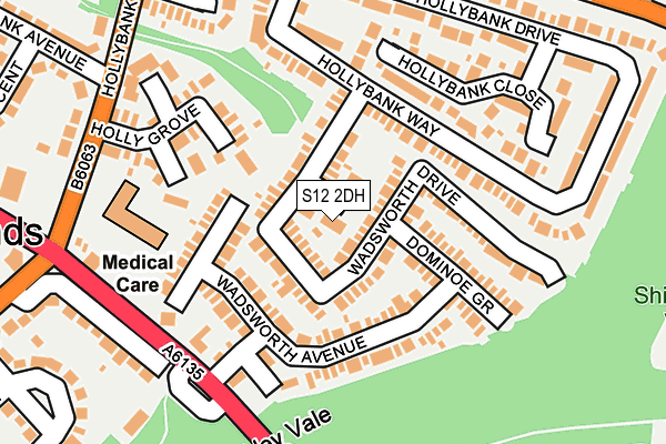 S12 2DH map - OS OpenMap – Local (Ordnance Survey)