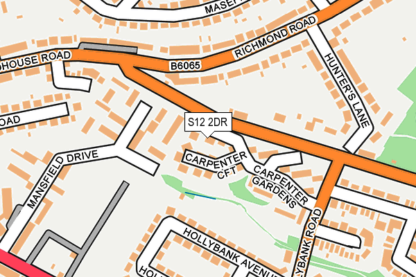 S12 2DR map - OS OpenMap – Local (Ordnance Survey)