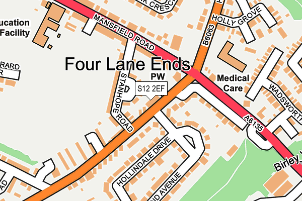 S12 2EF map - OS OpenMap – Local (Ordnance Survey)