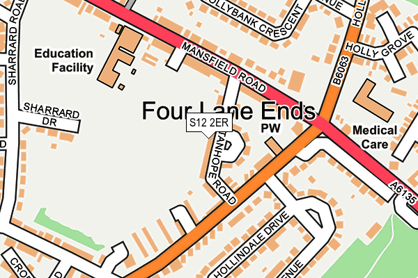 S12 2ER map - OS OpenMap – Local (Ordnance Survey)