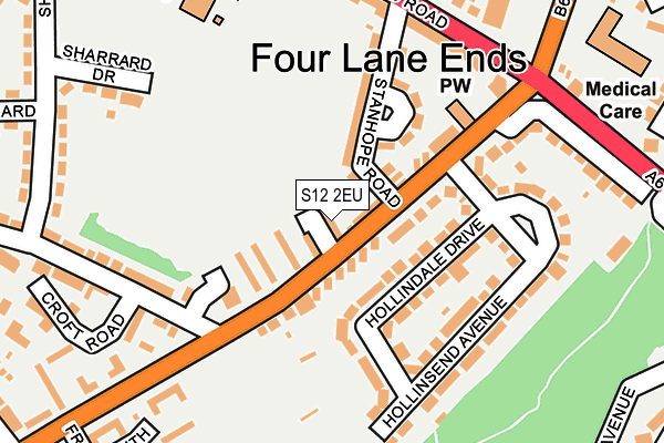 S12 2EU map - OS OpenMap – Local (Ordnance Survey)