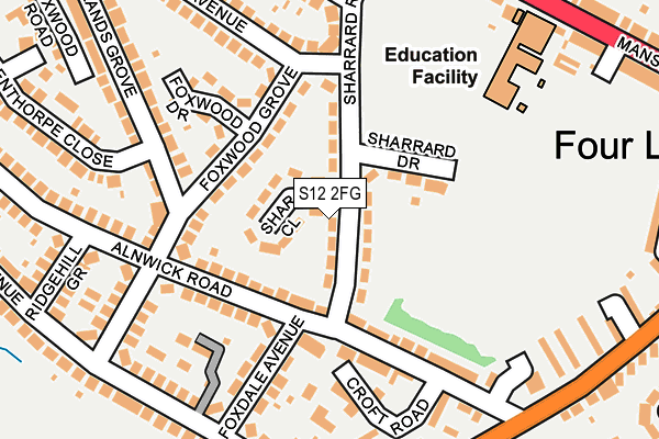 S12 2FG map - OS OpenMap – Local (Ordnance Survey)