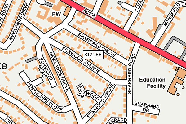 S12 2FH map - OS OpenMap – Local (Ordnance Survey)