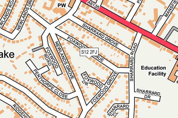 S12 2FJ map - OS OpenMap – Local (Ordnance Survey)