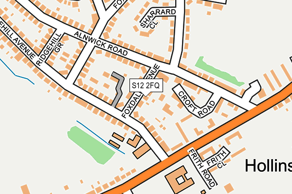 S12 2FQ map - OS OpenMap – Local (Ordnance Survey)