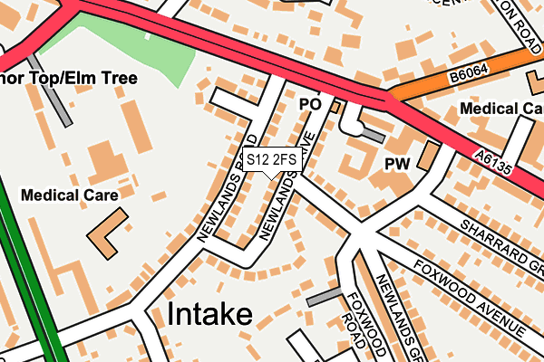 S12 2FS map - OS OpenMap – Local (Ordnance Survey)