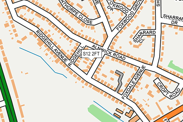 S12 2FT map - OS OpenMap – Local (Ordnance Survey)
