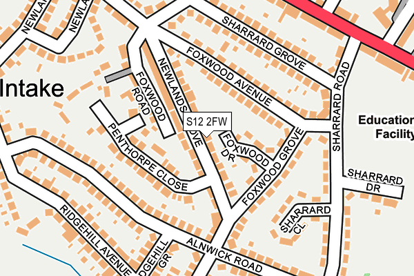 S12 2FW map - OS OpenMap – Local (Ordnance Survey)