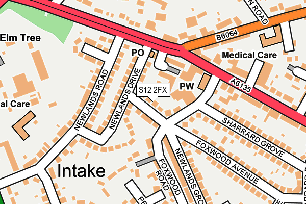 S12 2FX map - OS OpenMap – Local (Ordnance Survey)